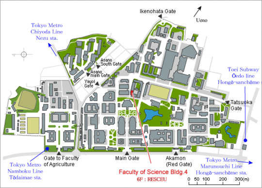 Map of Hongo campas